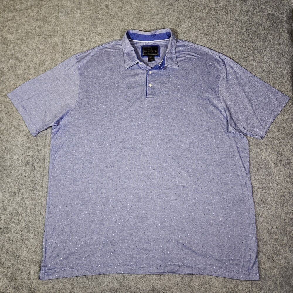 Joseph A Bank Reserve Mens Big Tall Blue Dot Cotton Polo Shirt Preppy Size 2XLT‎